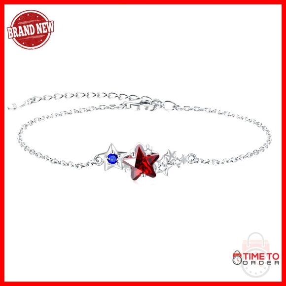 star bracelet - TikTok Shop Sterling Silver Star Bracelet Adjustable Patriotic Elegant Minimal Jewelry Gift